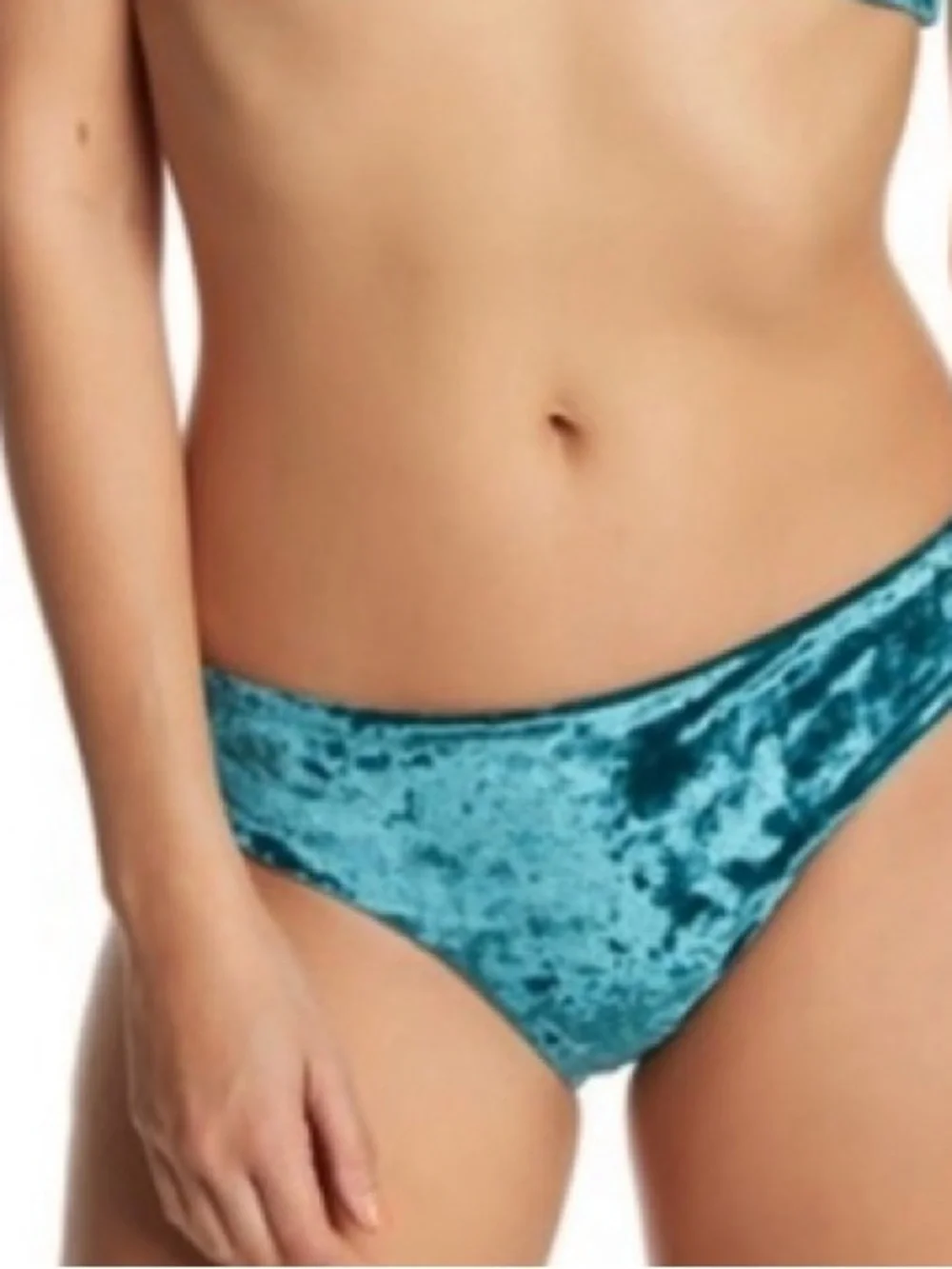NWT Red Carter Teal One-Shoulder Velvet Bikini‎ Bottom Sz S (TXABIN)